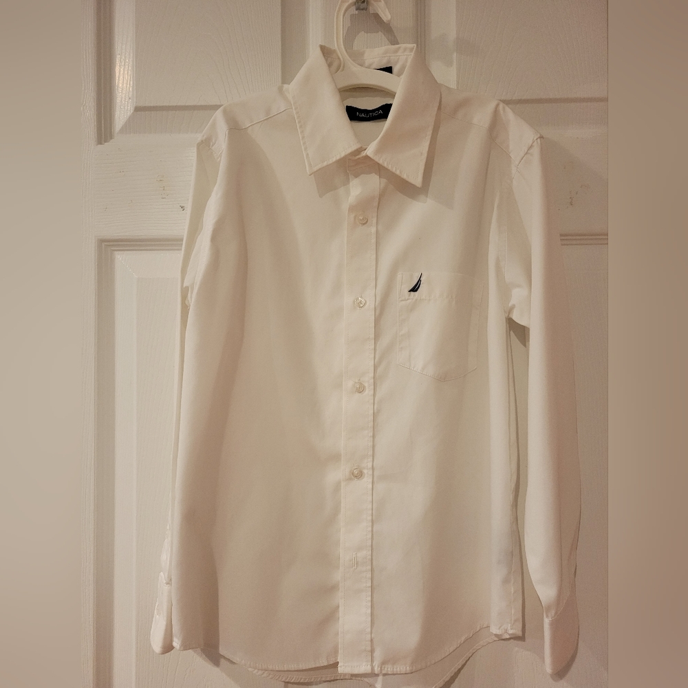 Nuatica boys white button-down dress shirt